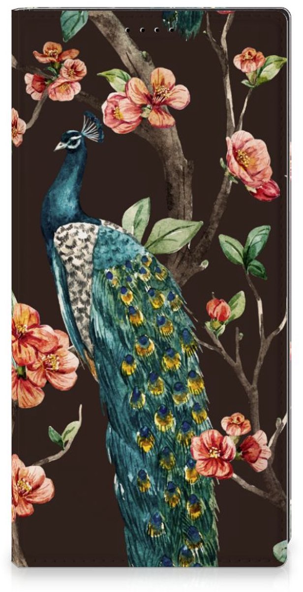 Standcase Hoesje voor Samsung Galaxy S23 Ultra Hoesje maken Pauw met Bloemen