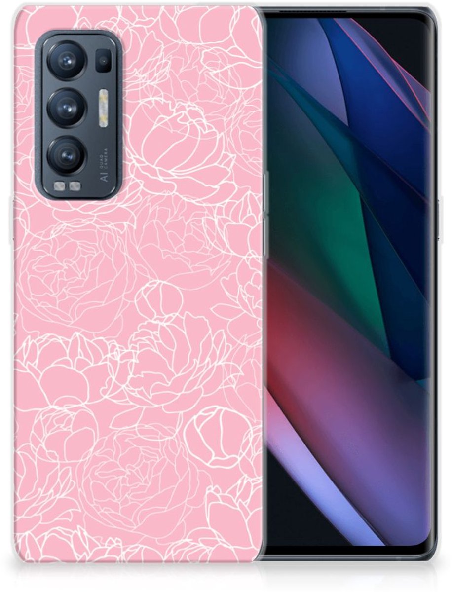 OPPO Find X3 Neo TPU Case White Flowers