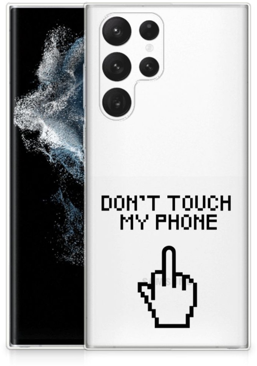 Samsung Galaxy S22 Ultra Silicone-hoesje Finger Don't Touch My Phone