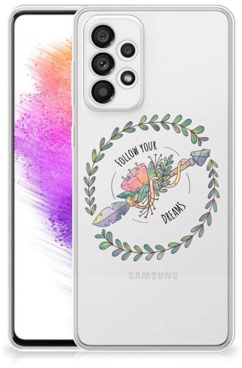 Samsung Galaxy A73 5G Telefoonhoesje met Naam Boho Dreams