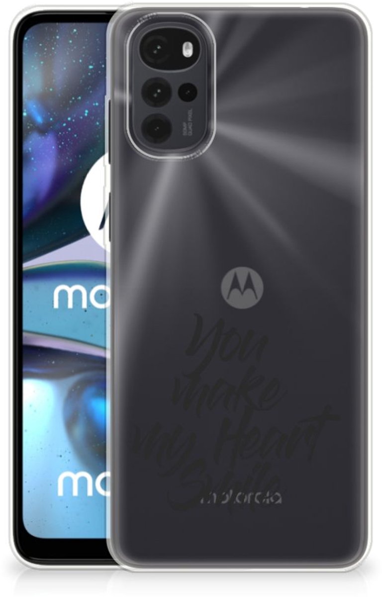 Motorola Moto G22 Siliconen hoesje met naam Heart Smile