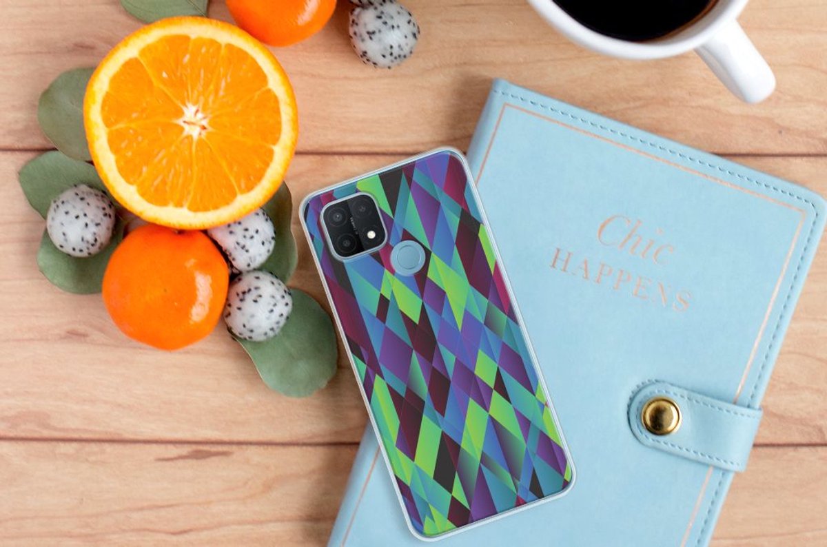 OPPO A15 TPU Hoesje Abstract Green Blue