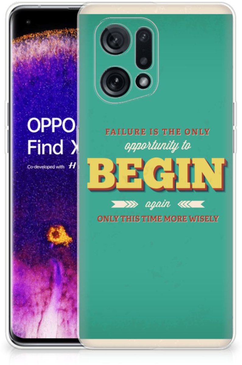 OPPO Find X5 Siliconen hoesje met naam Quote Begin