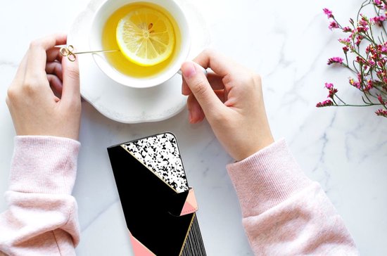 Étui pour téléphone portable OPPO Find X5 Lite | Bookcase Reno 7 5G Formes Noir Pink