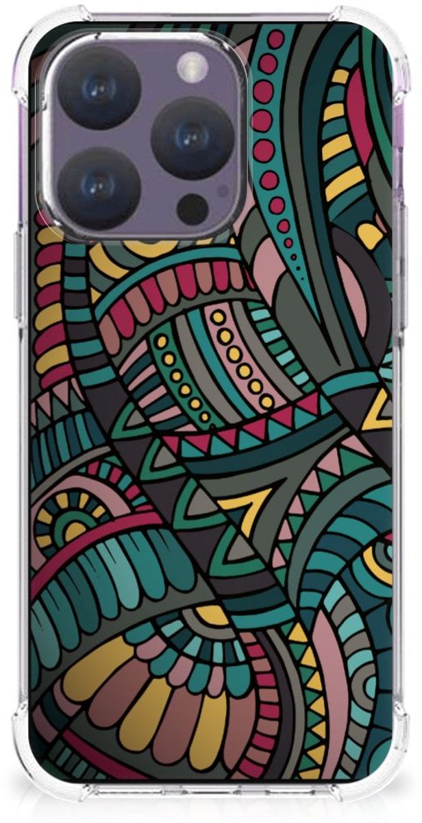 iPhone 15 Pro Doorzichtige Silicone Hoesje Aztec