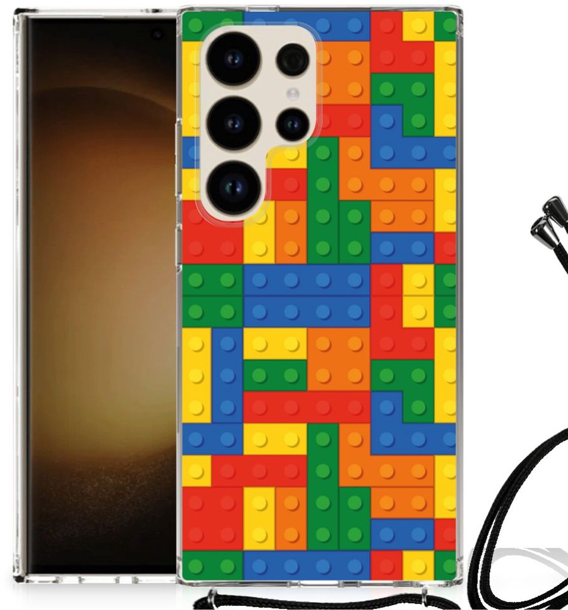 Samsung Galaxy S24 Ultra Doorzichtige Silicone Hoesje Blokken