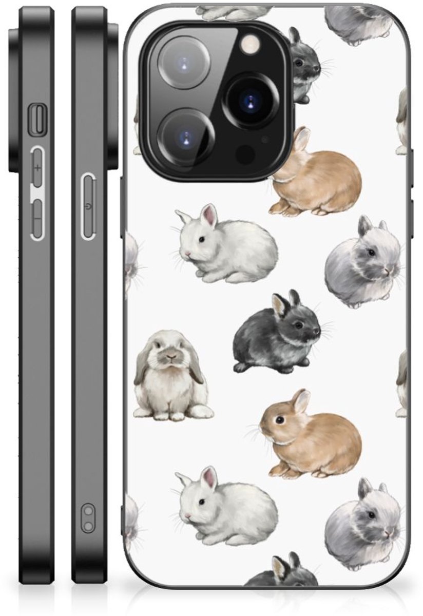 Dierenprint Telefoonhoesje voor iPhone 14 Pro Konijntjes