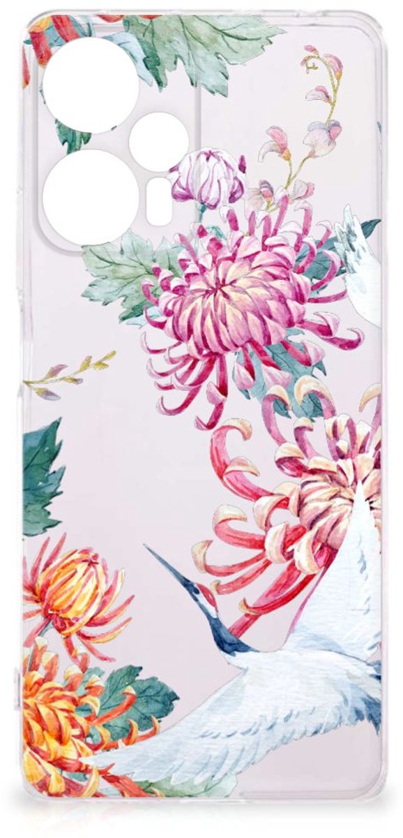Xiaomi Poco F5 TPU Hoesje Bird Flowers