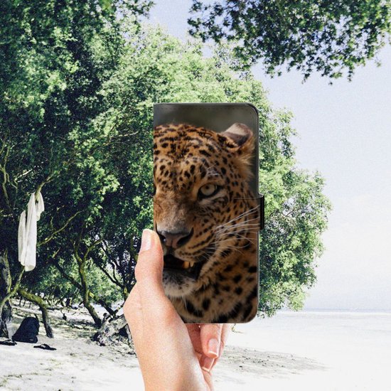 Coque OPPO A98 5G Cuir PU Premium Housse Portefeuille Coque pour Léopard