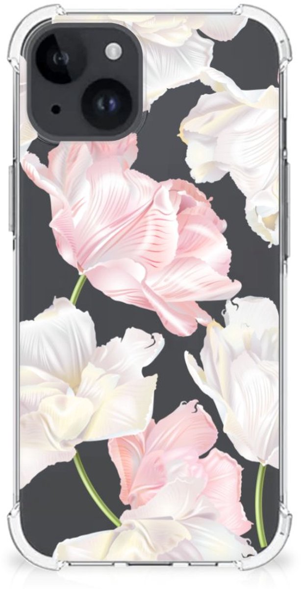 TPU Case Anti-Shock voor iPhone 15 Plus Case Lovely Flowers