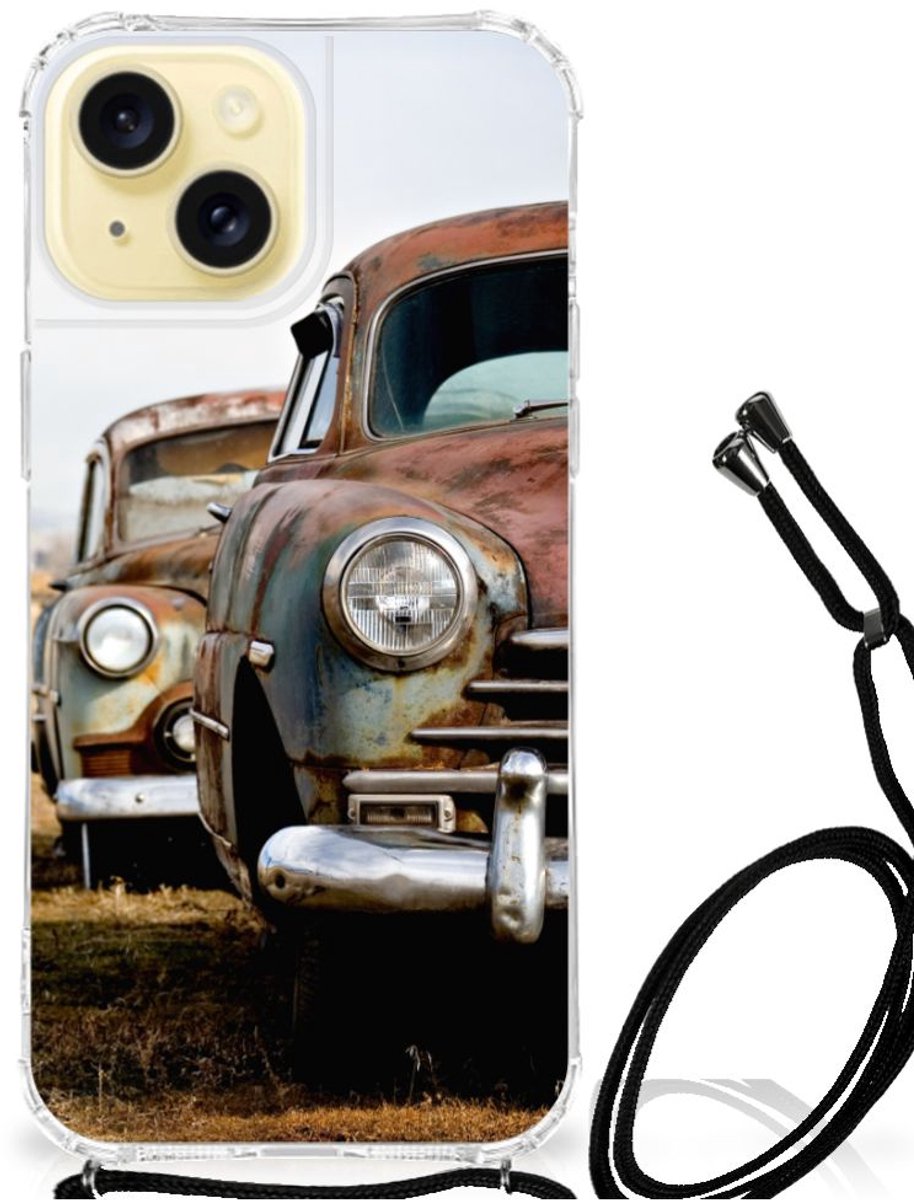 Apple iPhone 15 Anti-shock Hoesje met foto Vintage Auto