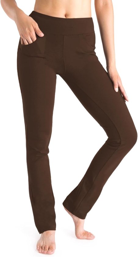 Luxe Kwaliteit Dames Sportbroek / Joggingsbroek | Trainingsbroek / Huisbroek | Sweatpants | Bruin - XL (44)