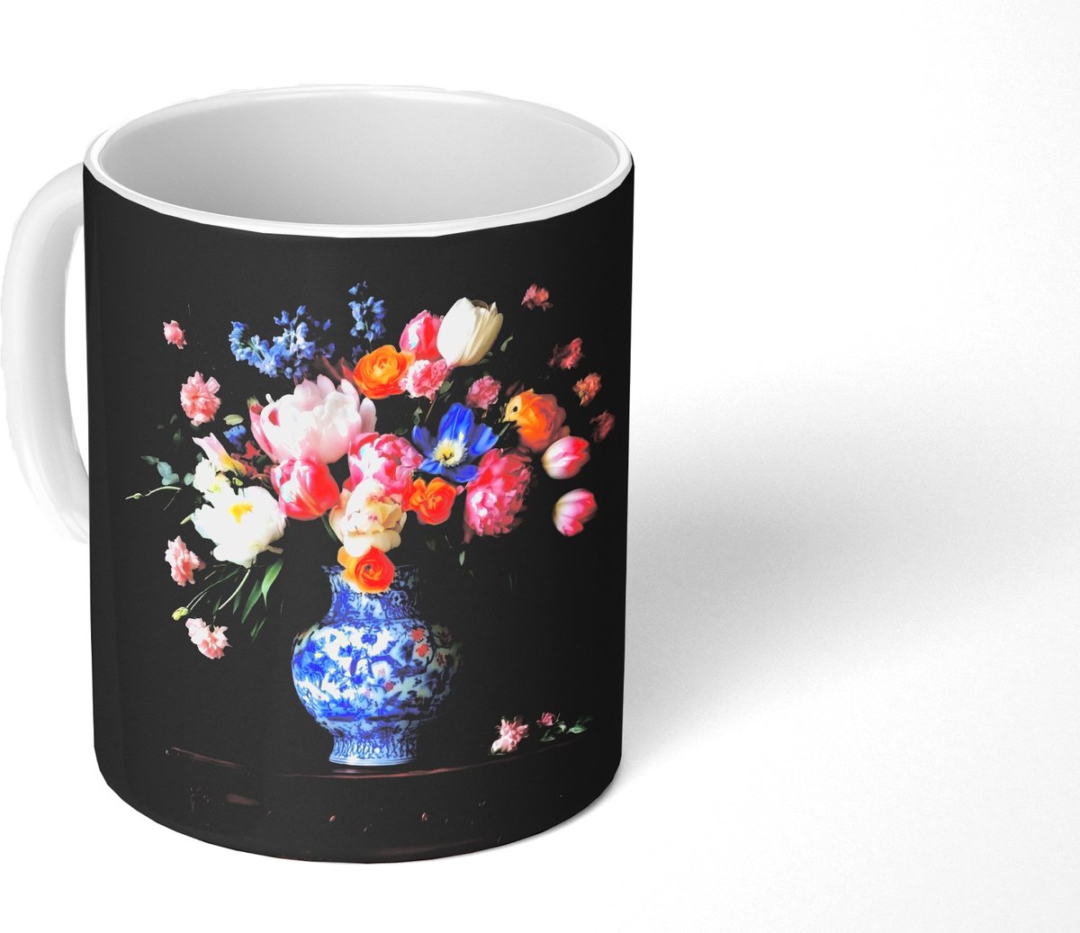 Mok - Koffiemok - Rozen - Bloemen - Vaas - Boeket - Mokken - 350 ML - Beker - Koffiemokken - Theemok