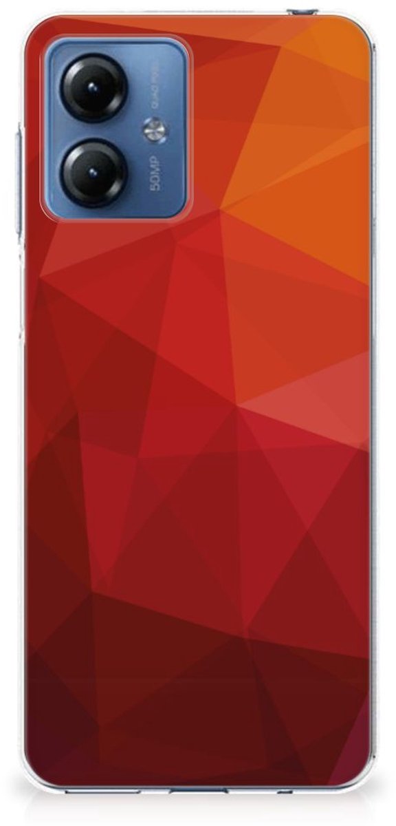 TPU Hoesje voor Motorola Moto G14 Polygon Red