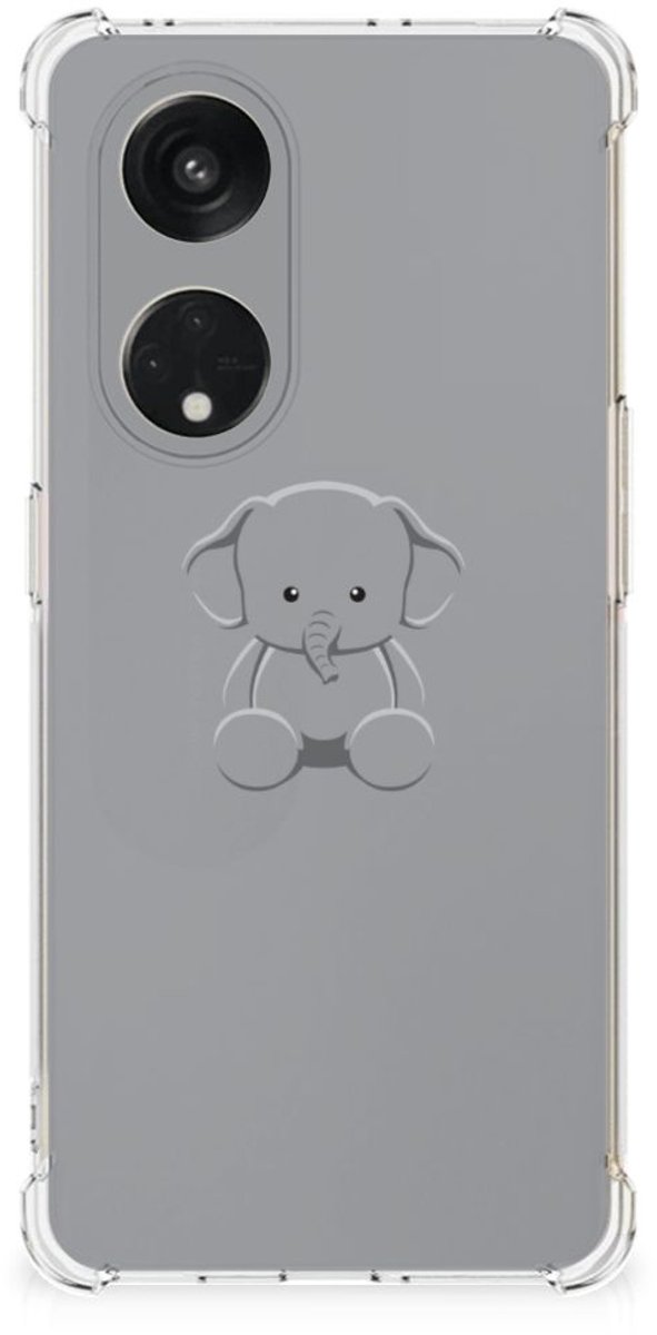 OPPO Reno8 T 5G Stevig Bumper Hoesje Grijs Baby Olifant