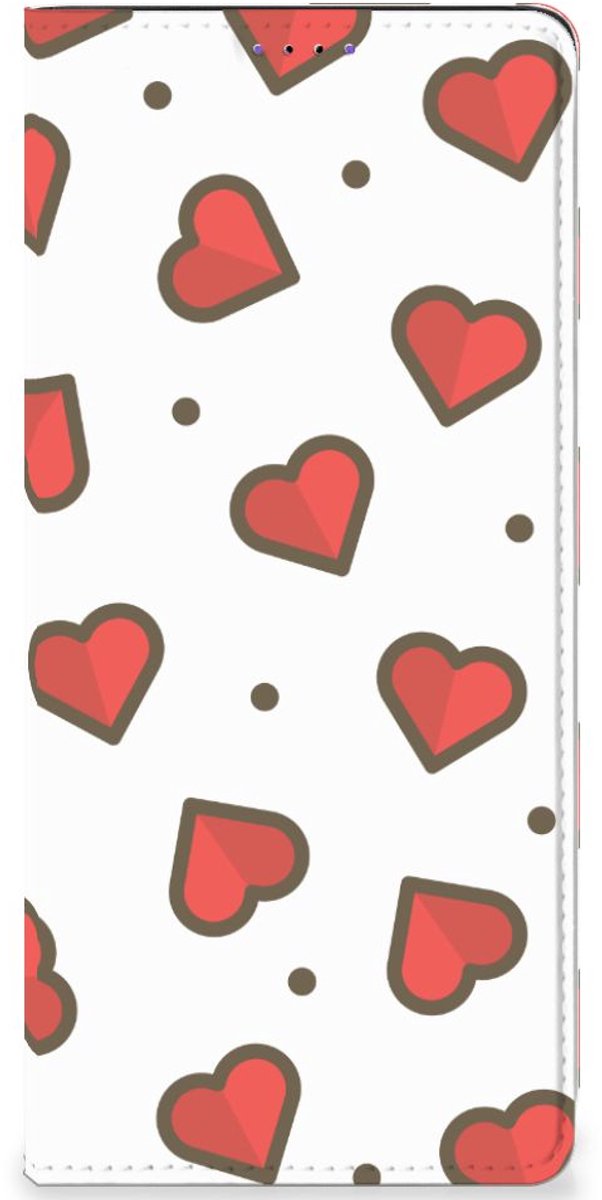 Book Case voor Samsung Galaxy A22 5G Hoesje met Magneet Hearts