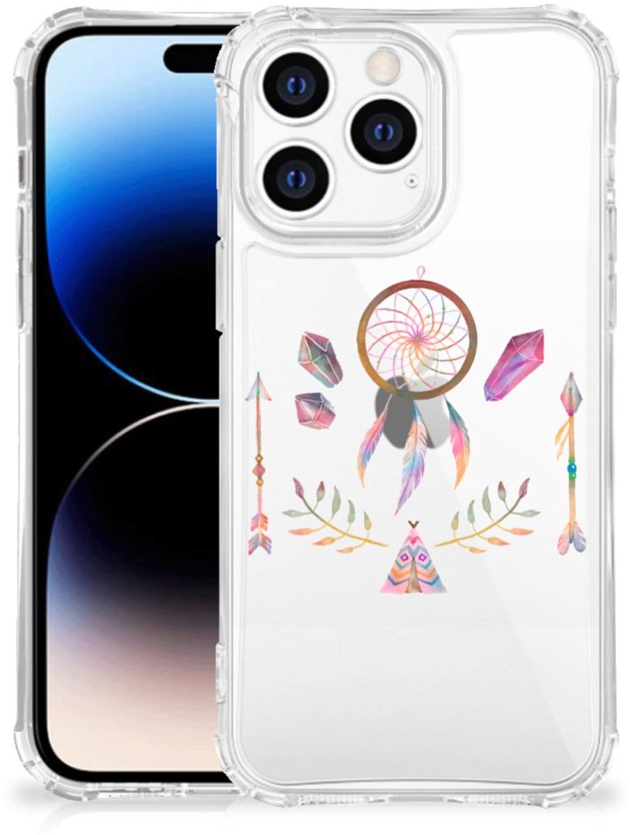 Apple iPhone 14 Pro Max Stevig Bumper Hoesje Boho Dreamcatcher