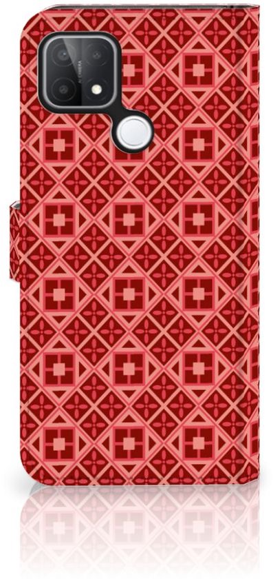 Etui Smartphone OPPO A15 Etui Portefeuille Etui Batik Rouge