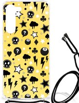 Coque Samsung Galaxy S23 Plus Coque de téléphone portable avec bord transparent Punk Yellow