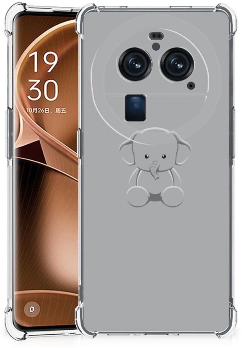 OPPO Find X6 Pro Stevig Bumper Hoesje Grijs Baby Olifant