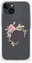 Coque de protection pour iPhone 15 Plus - Jolie coque arrière en TPU avec bord transparent - Texte Boho