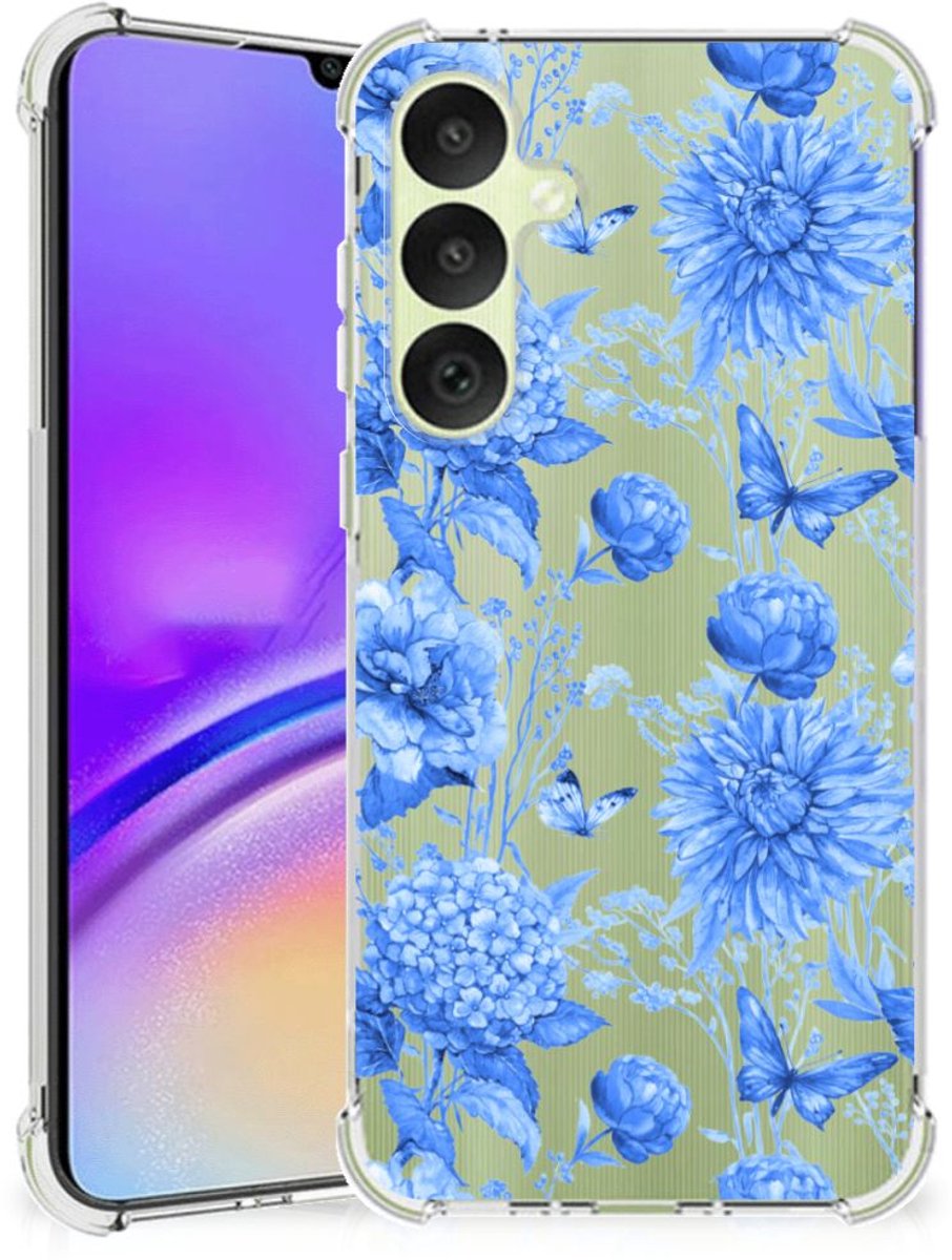 Case voor Samsung Galaxy A35 Flowers Blue