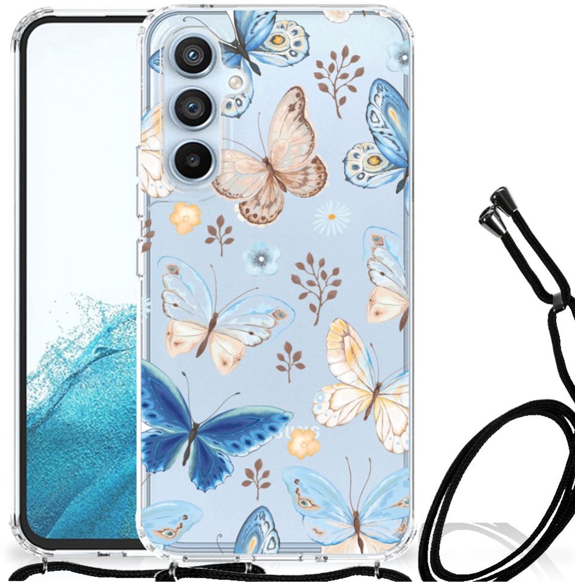 Case Anti-shock voor Samsung Galaxy A54 5G Vlinder