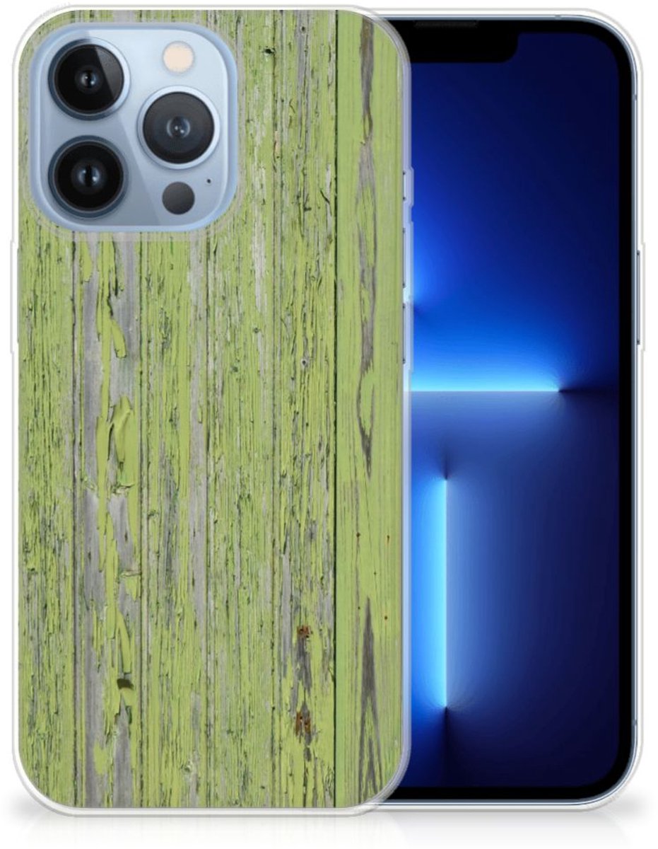 Apple iPhone 13 Pro Bumper Hoesje Green Wood