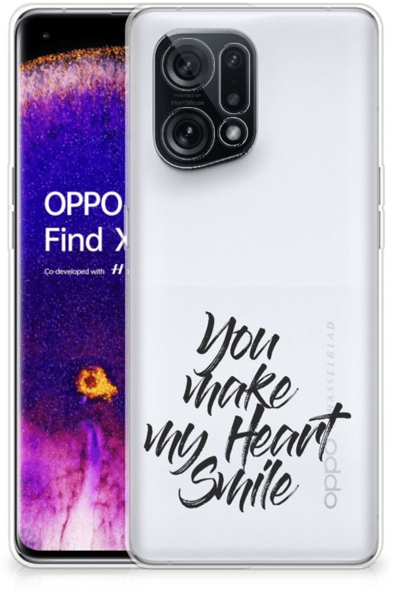 OPPO Find X5 Siliconen hoesje met naam Heart Smile