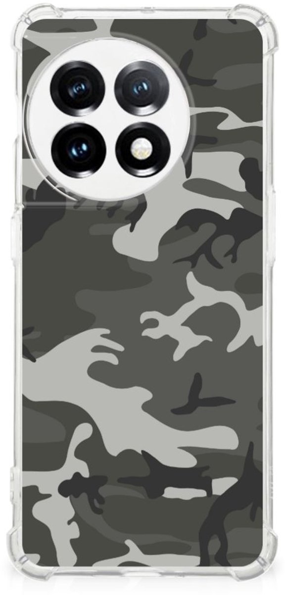 OnePlus 11 Doorzichtige Silicone Hoesje Army Light