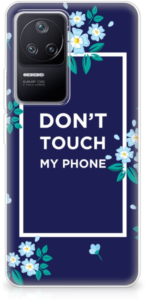 Xiaomi Poco F4 Silicone-hoesje Flowers Blue DTMP