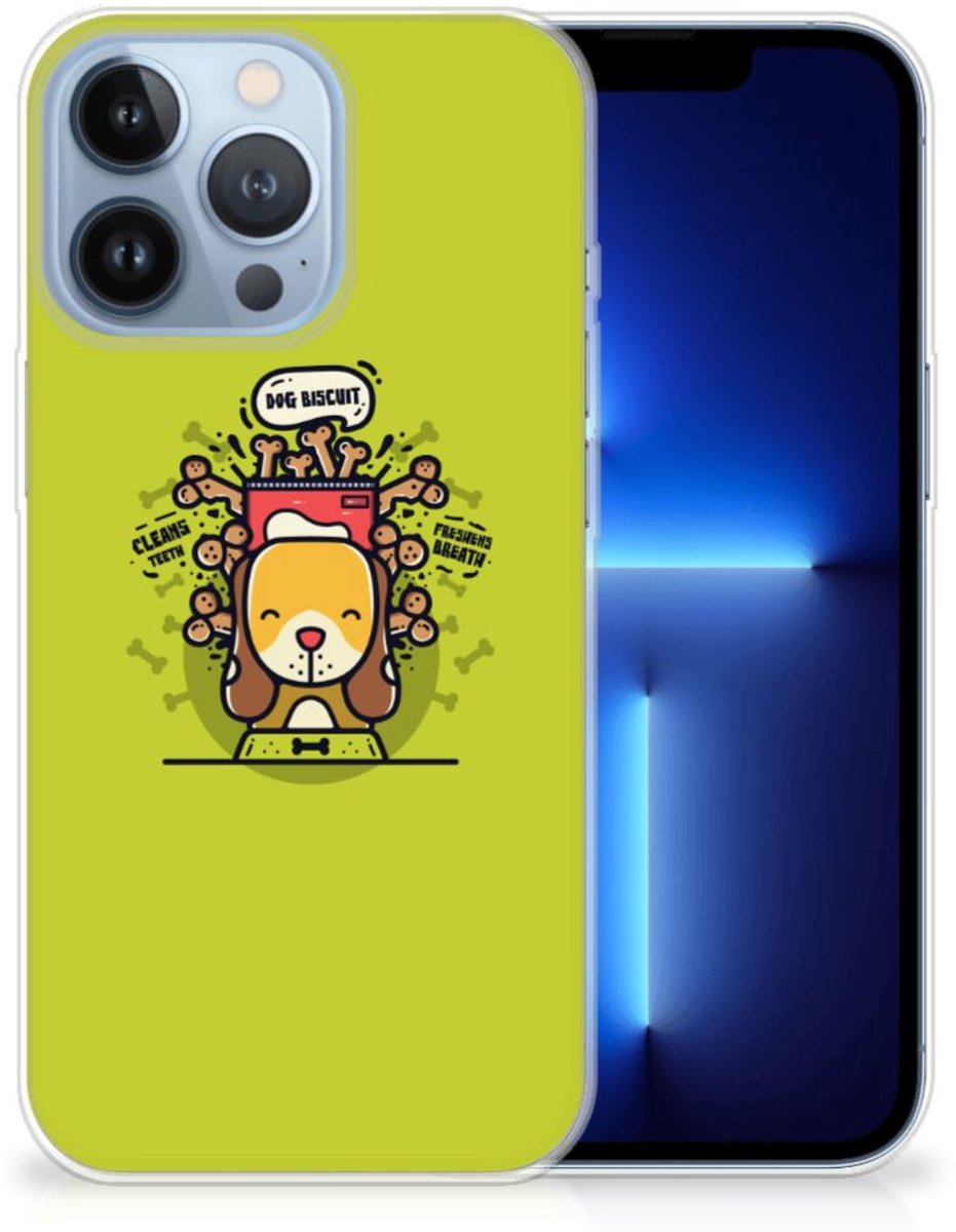 TPU Hoesje voor Apple iPhone 13 Pro Telefoonhoesje met Naam Doggy Biscuit