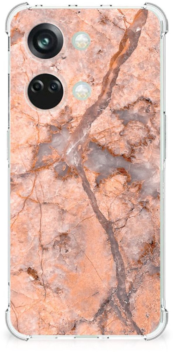 OnePlus Nord 3 Anti-Shock Hoesje Marmer Oranje