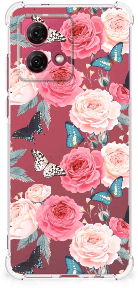 Back Cover voor Motorola Moto G84 Case Butterfly Roses