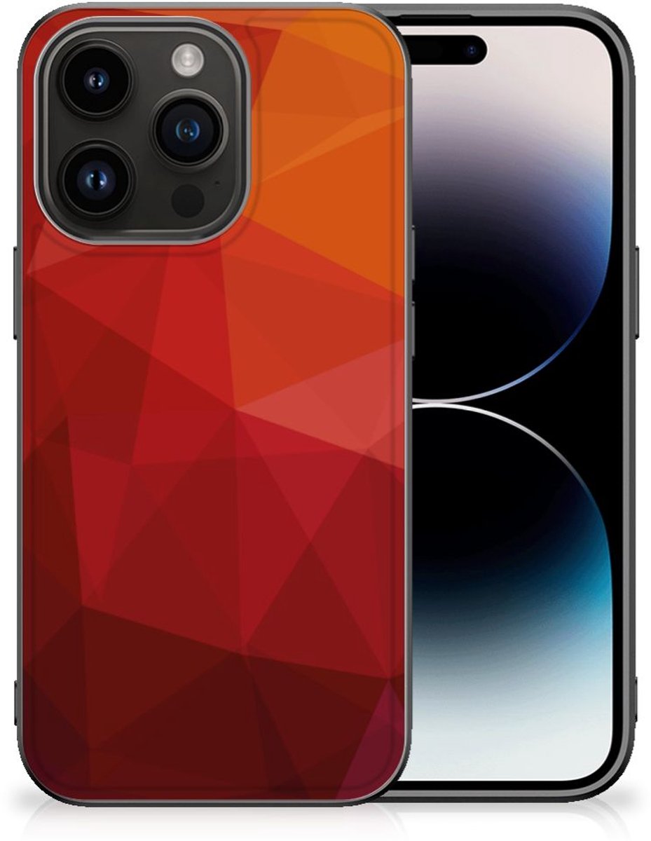 Back Cover voor Backcover voor iPhone 15 Pro Polygon Red