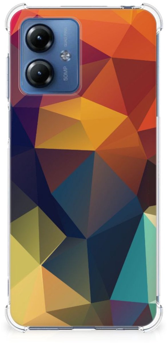 Motorola Moto G14 Shockproof Case Polygon Color