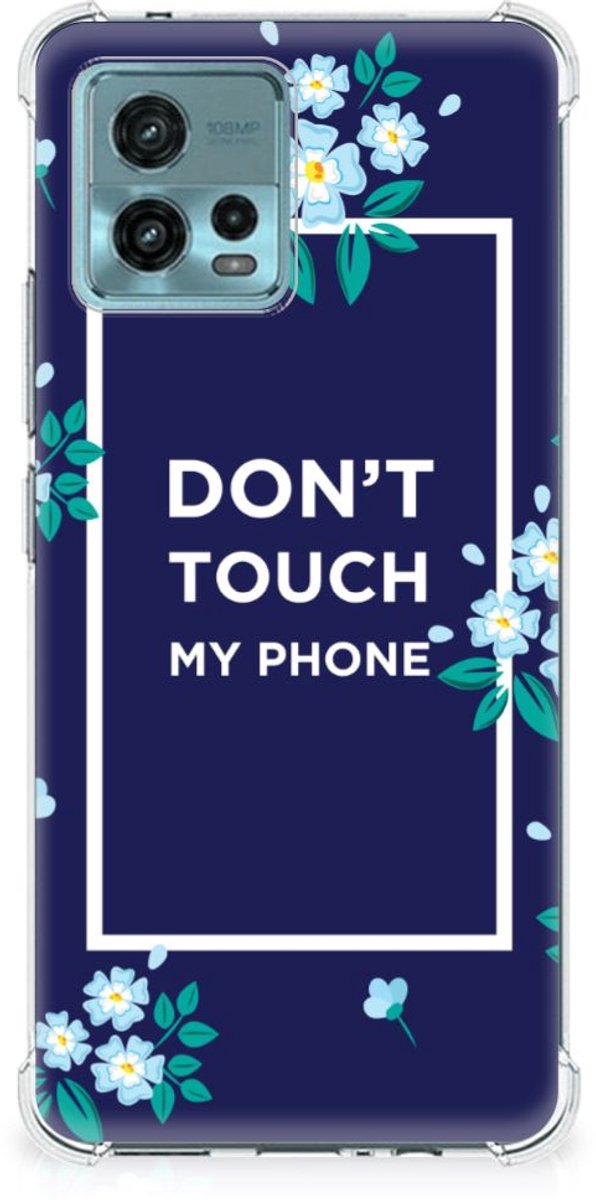 otorola Moto G72 Anti Shock Case Flowers Blue DTMP