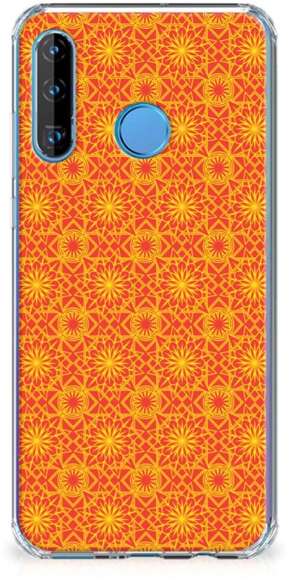 Coque Huawei P30 Lite Transparente en Silicone Batik Orange