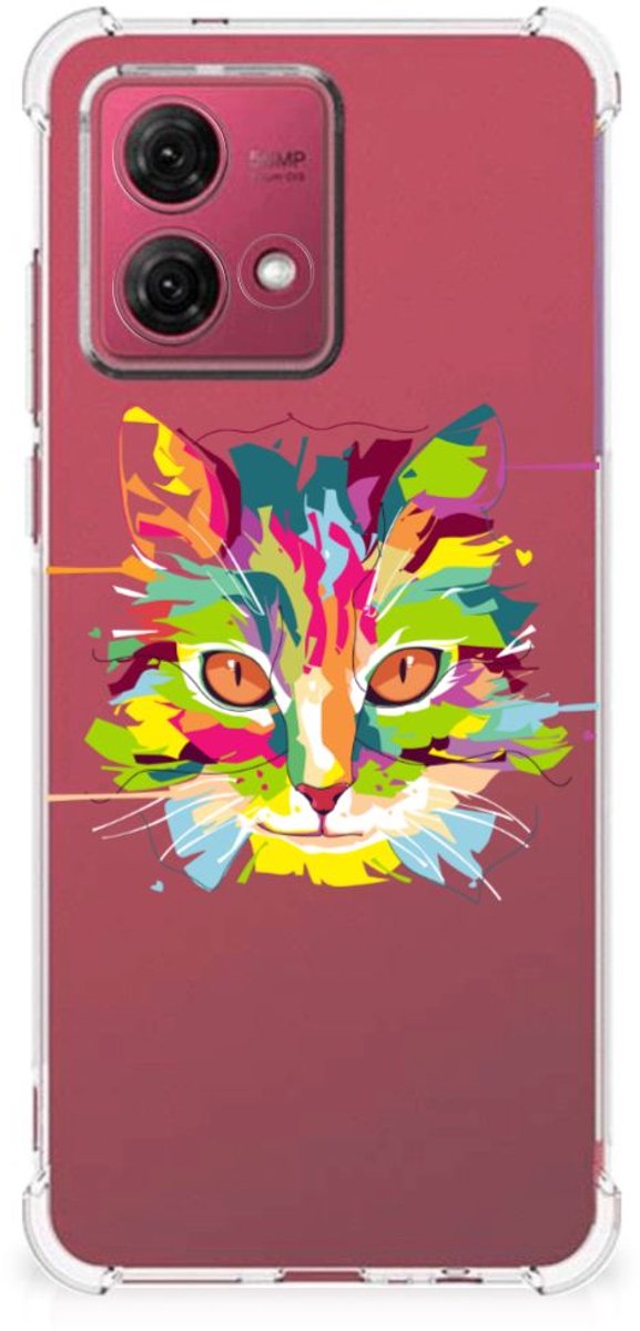 Motorola Moto G84 Stevig Bumper Hoesje Cat Color