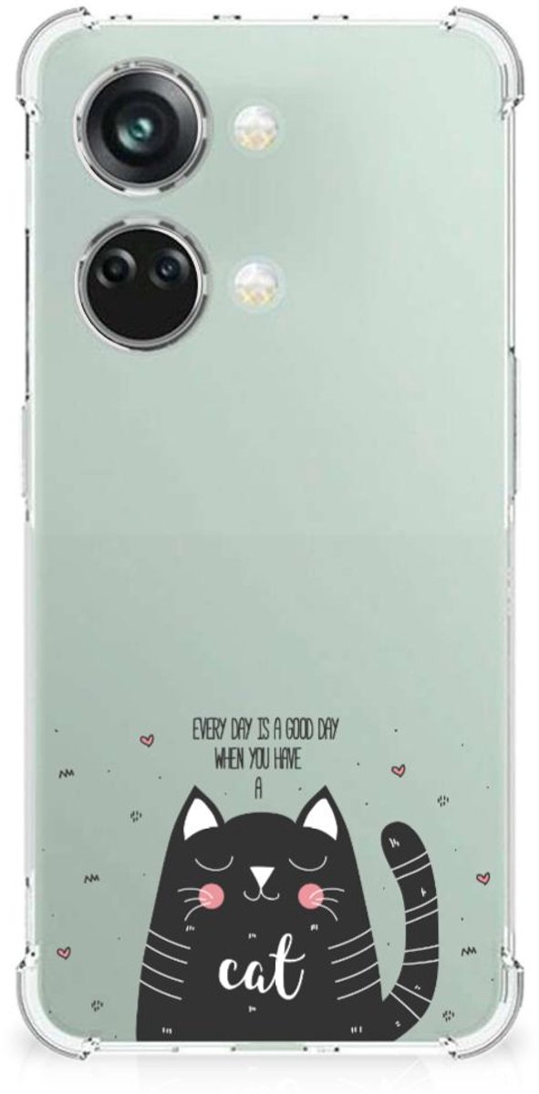 OnePlus Nord 3 Stevig Bumper Hoesje Cat Good Day