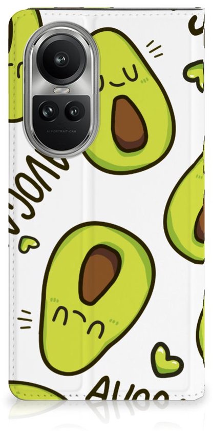 Bookcase mobile Valentine Gift Cheveux Convient pour OPPO Reno10 | 10 Pro Smart Cover Case Avocat Chantant