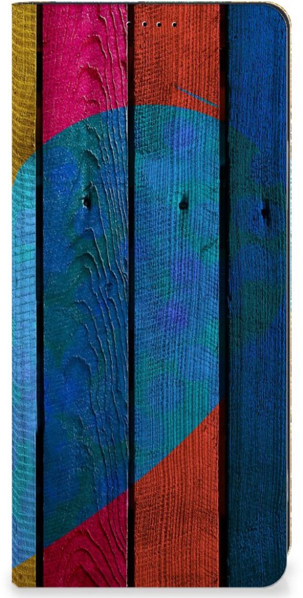OPPO A58 4G Book Wallet Case Wood Heart - Cadeau voor je Vriend