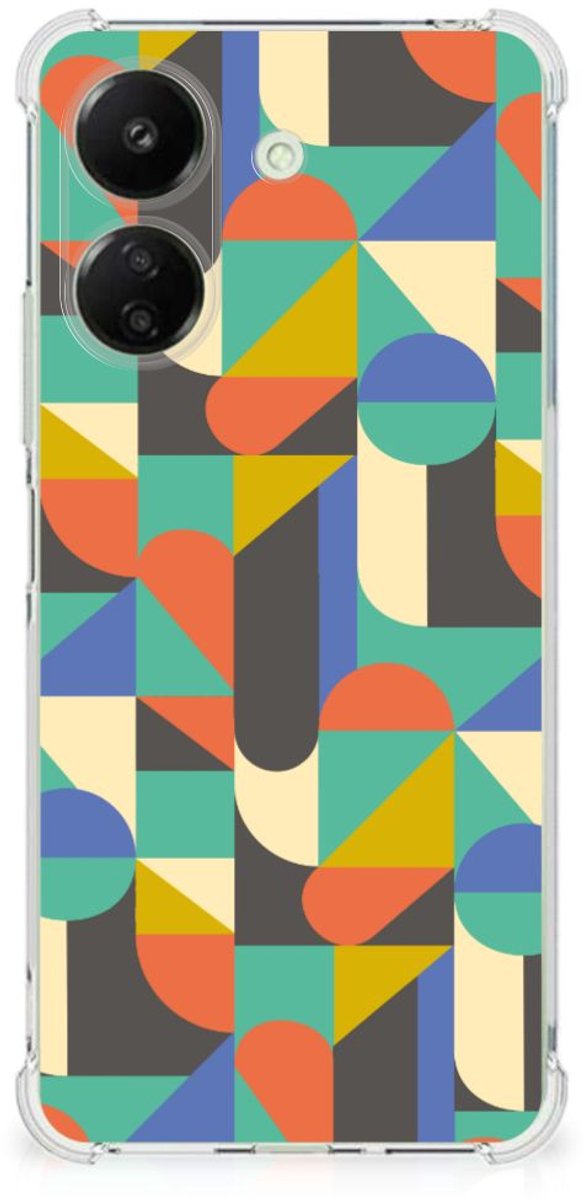 Xiaomi Redmi 13C 4G Doorzichtige Silicone Hoesje Funky Retro