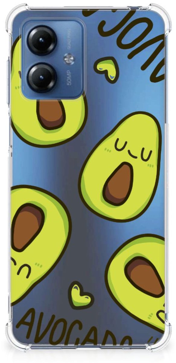 Motorola Moto G14 Stevig Bumper Hoesje Avocado Singing