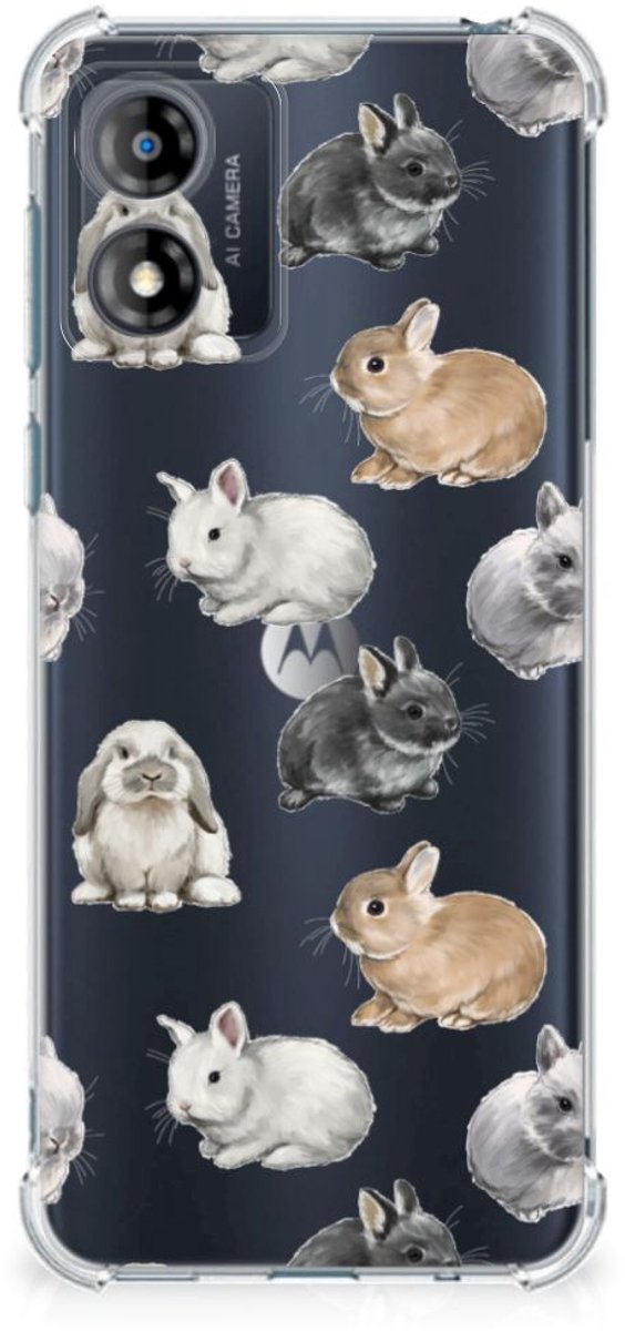 Case Anti-shock voor Motorola Moto E13 Konijntjes