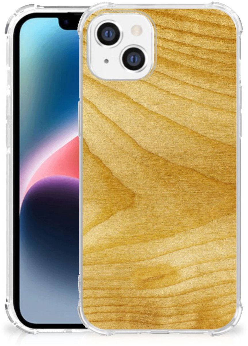 Apple iPhone 14 Plus Stevig Telefoonhoesje Licht Hout