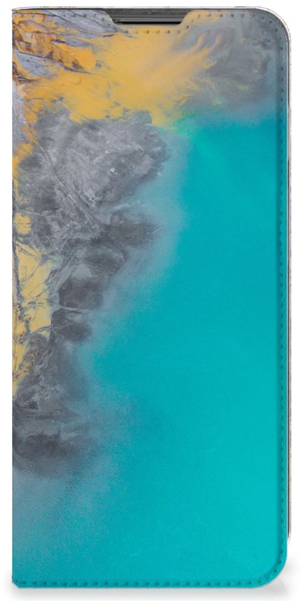 Motorola Moto G22 Standcase Marble Blue Gold