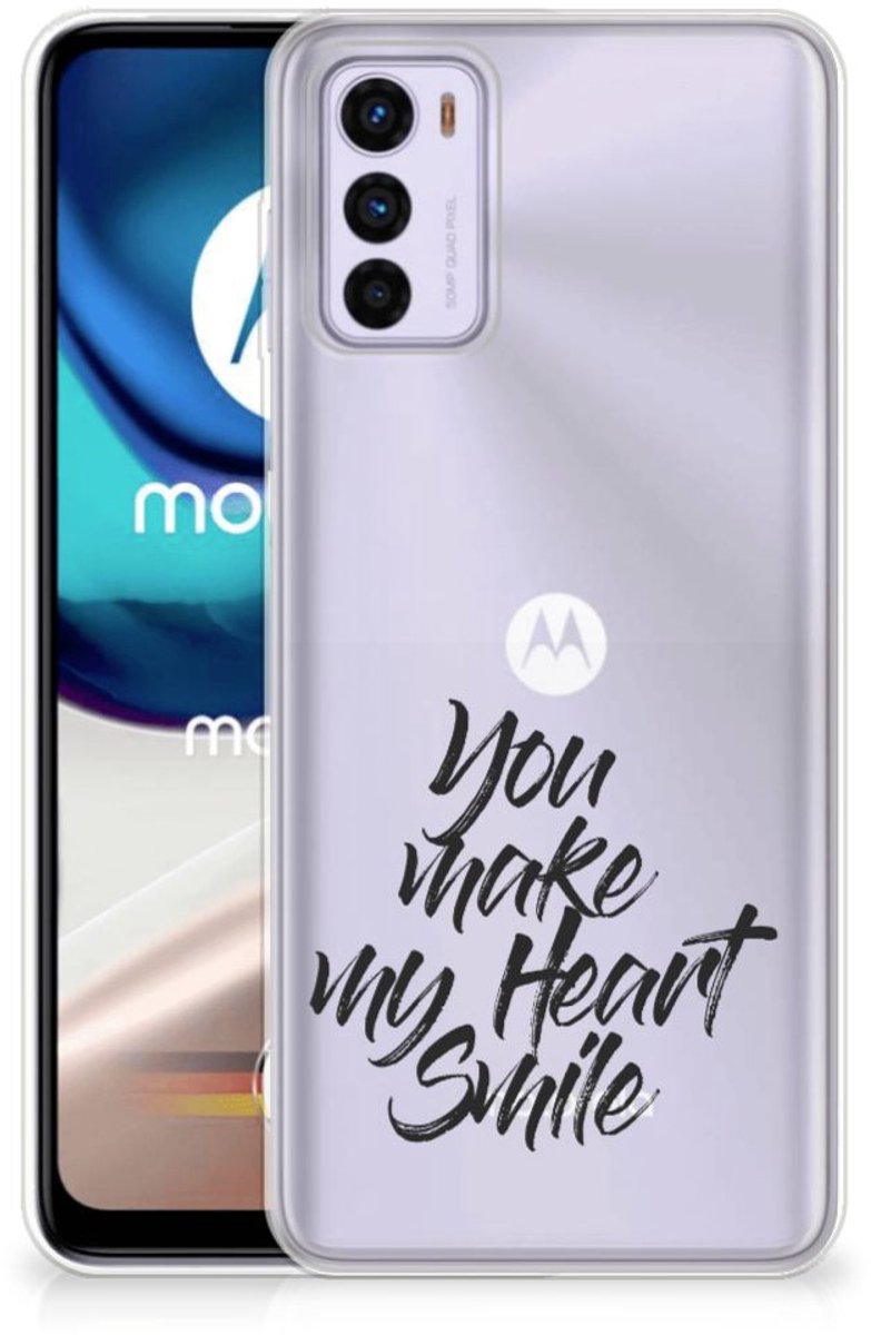 Motorola Moto G42 Siliconen hoesje met naam Heart Smile