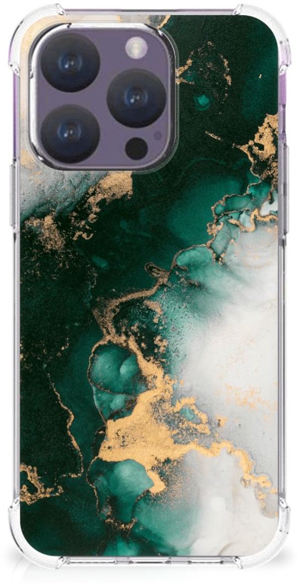 Anti-Shock Hoesje voor iPhone 15 Pro Marmer Groen