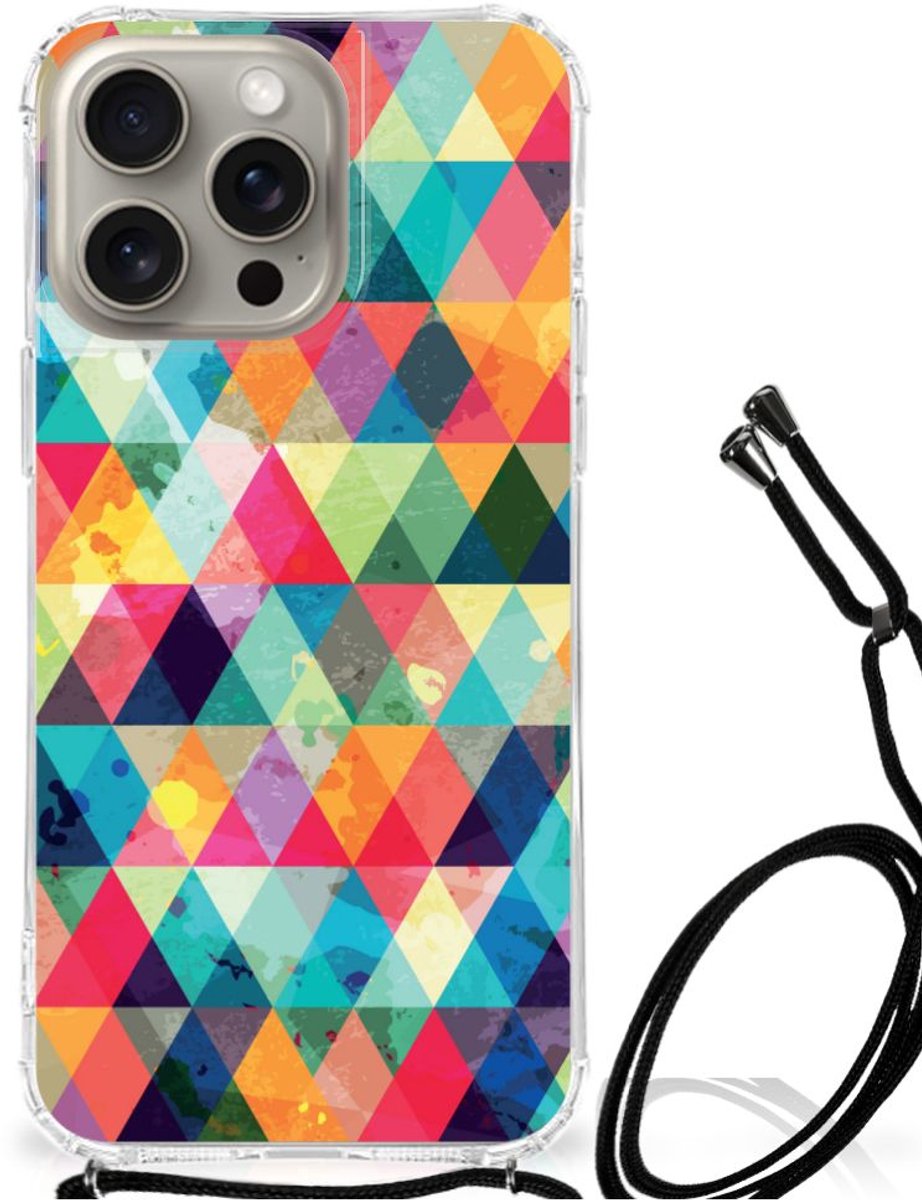 iPhone 15 Pro Max Doorzichtige Silicone Hoesje Geruit